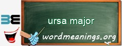 WordMeaning blackboard for ursa major
